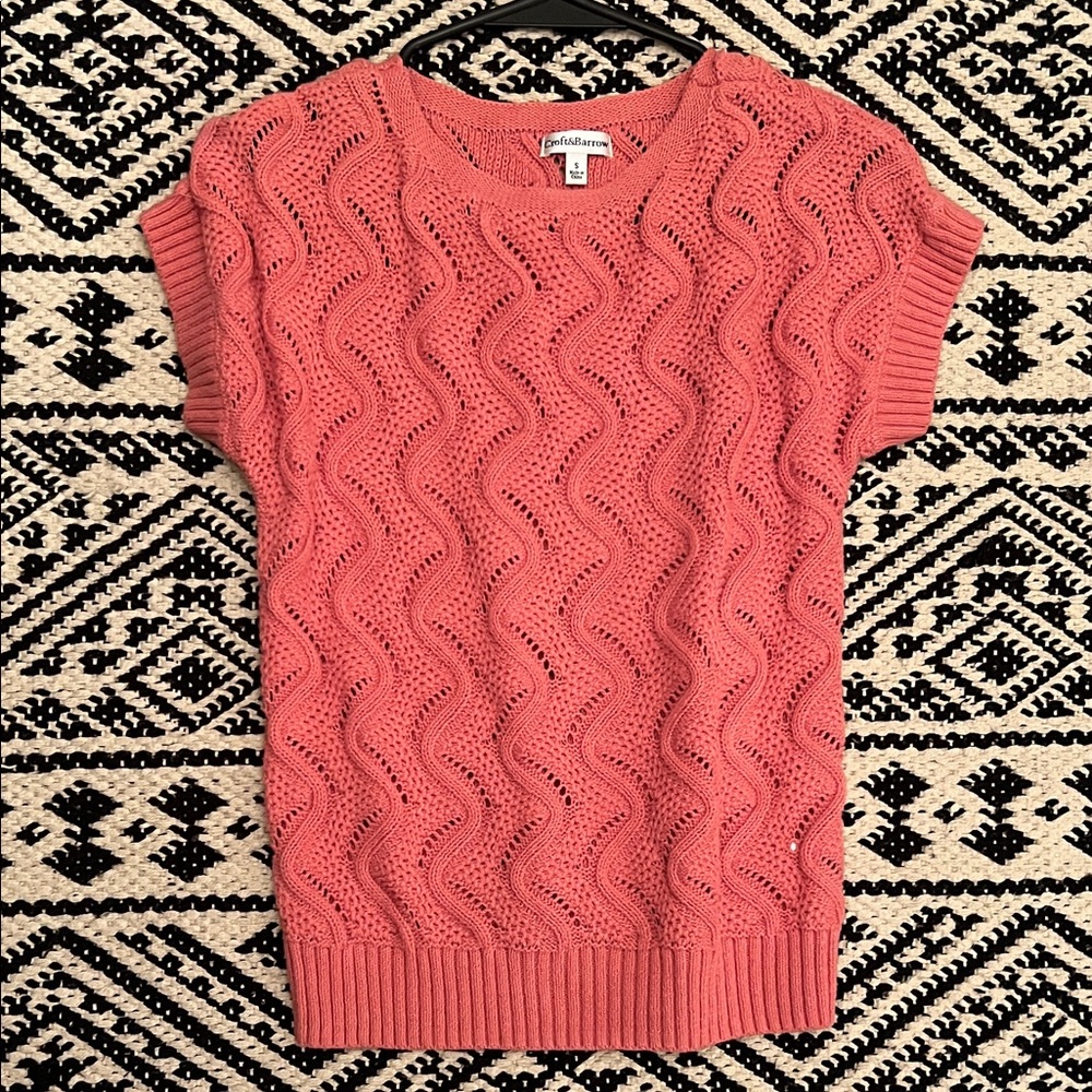 Croft & Barrow Coral Wave Knit Sweater